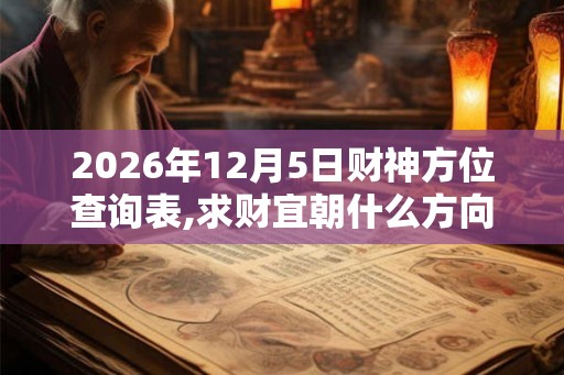 2026年12月5日财神方位查询表,求财宜朝什么方向 2026年12月5日财神方位查询表,求财宜朝什么方向