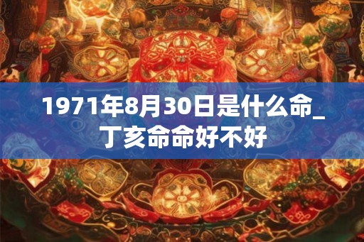 1971年8月30日是什么命_丁亥命命好不好