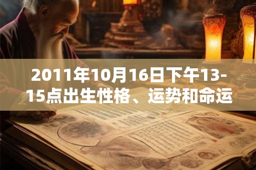 2011年10月16日下午13-15点出生性格、运势和命运