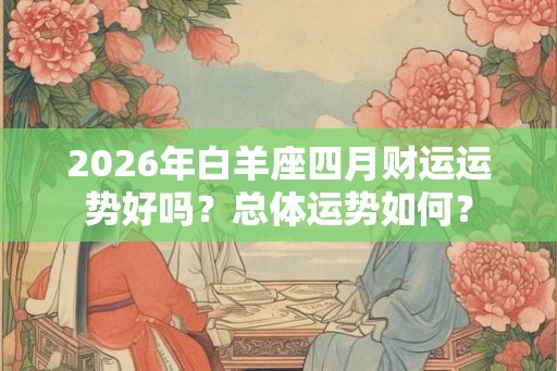2026年白羊座四月财运运势好吗？总体运势如何？