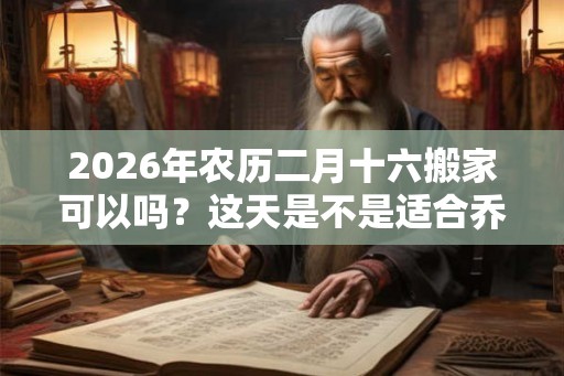 2026年农历二月十六搬家可以吗？这天是不是适合乔迁的好日子？