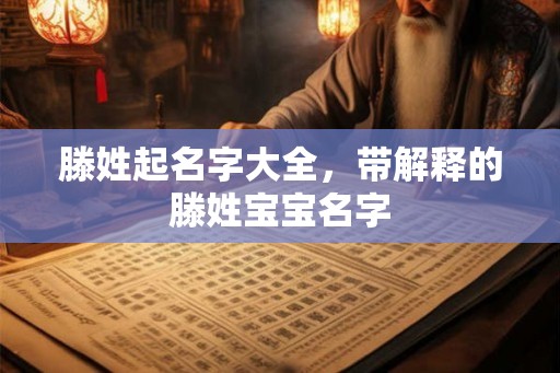 滕姓起名字大全，带解释的滕姓宝宝名字