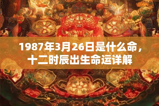 1987年3月26日是什么命，十二时辰出生命运详解