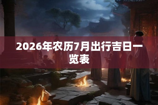 2026年农历7月出行吉日一览表
