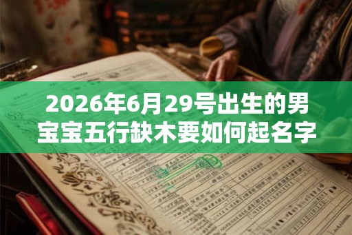 2026年6月29号出生的男宝宝五行缺木要如何起名字