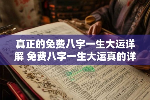 真正的免费八字一生大运详解 免费八字一生大运真的详解吗
