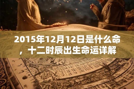 2015年12月12日是什么命，十二时辰出生命运详解
