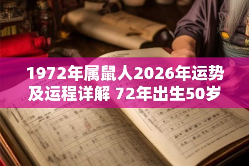 1972年属鼠人2026年运势及运程详解 72年出生50岁鼠人在虎年每月运势