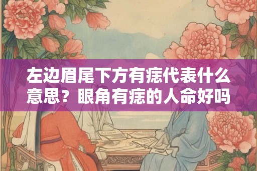 左边眉尾下方有痣代表什么意思？眼角有痣的人命好吗？