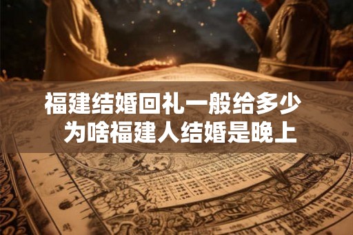 福建结婚回礼一般给多少  为啥福建人结婚是晚上