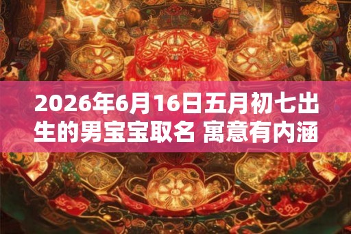 2026年6月16日五月初七出生的男宝宝取名 寓意有内涵