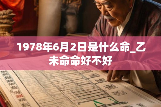 1978年6月2日是什么命_乙未命命好不好