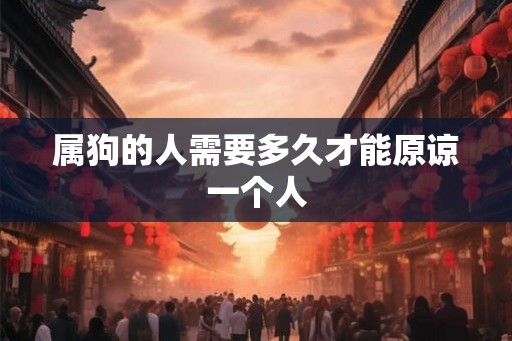 属狗的人需要多久才能原谅一个人