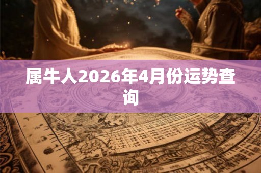属牛人2026年4月份运势查询