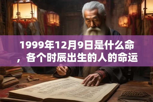 1999年12月9日是什么命，各个时辰出生的人的命运