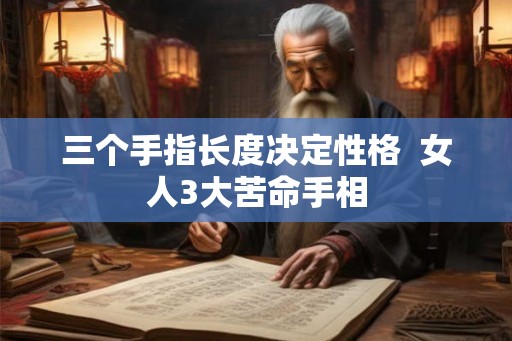 三个手指长度决定性格  女人3大苦命手相