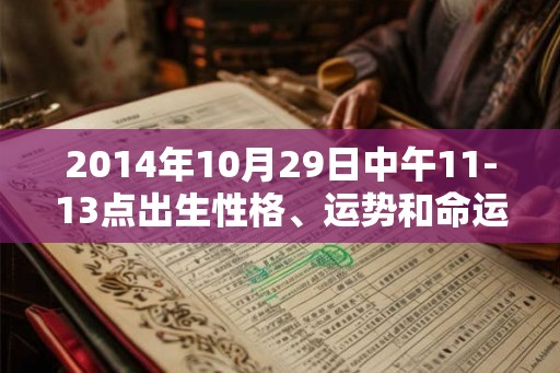 2014年10月29日中午11-13点出生性格、运势和命运