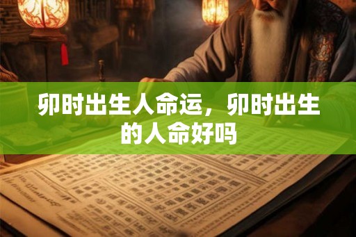 卯时出生人命运，卯时出生的人命好吗