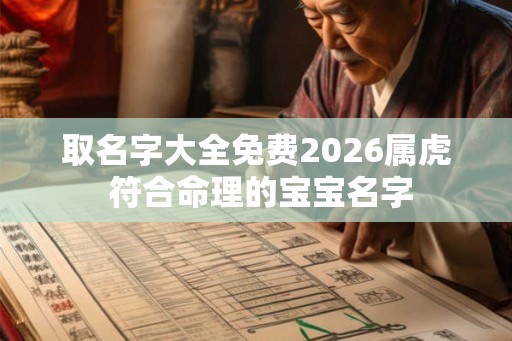 取名字大全免费2026属虎 符合命理的宝宝名字