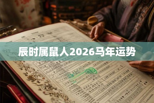 辰时属鼠人2026马年运势