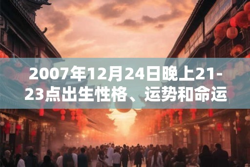 2007年12月24日晚上21-23点出生性格、运势和命运