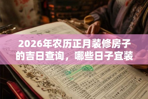 2026年农历正月装修房子的吉日查询，哪些日子宜装修