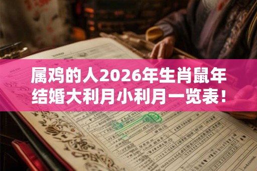 属鸡的人2026年生肖鼠年结婚大利月小利月一览表！