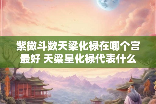 紫微斗数天梁化禄在哪个宫最好 天梁星化禄代表什么