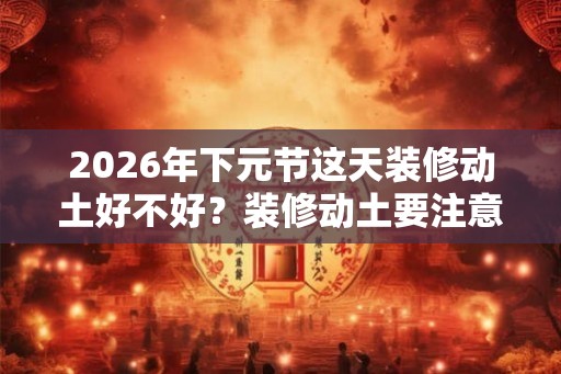 2026年下元节这天装修动土好不好？装修动土要注意什么？