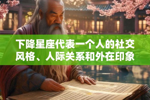 下降星座代表一个人的社交风格、人际关系和外在印象 下降星座代表一个人的社交风格、人际关系和外在印象
