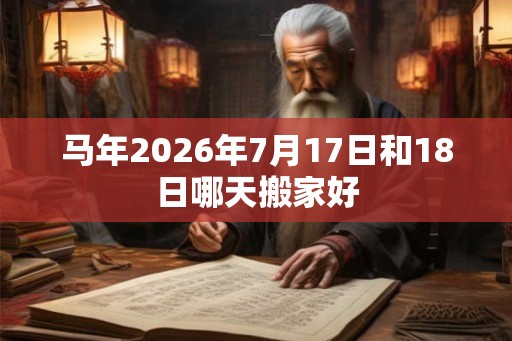 马年2026年7月17日和18日哪天搬家好 马年2026年7月17日和18日哪天搬家好