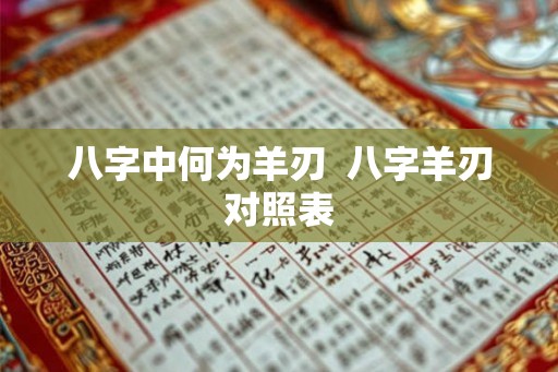 八字中何为羊刃  八字羊刃对照表