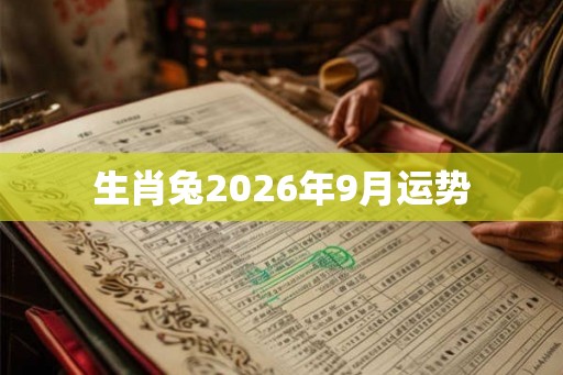 生肖兔2026年9月运势