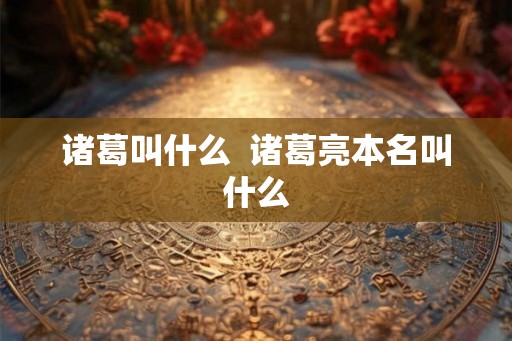 诸葛叫什么  诸葛亮本名叫什么
