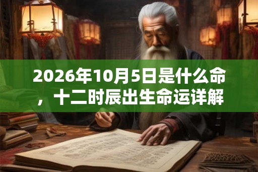 2026年10月5日是什么命，十二时辰出生命运详解