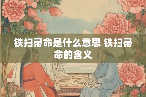 铁扫帚命是什么意思 铁扫帚命的含义