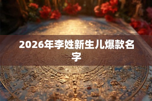 2026年李姓新生儿爆款名字