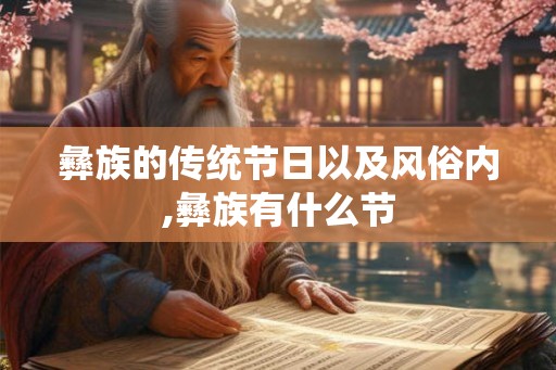 彝族的传统节日以及风俗内,彝族有什么节