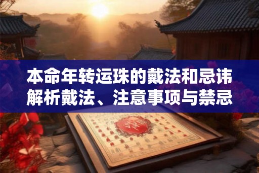 本命年转运珠的戴法和忌讳解析戴法、注意事项与禁忌