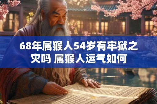 68年属猴人54岁有牢狱之灾吗 属猴人运气如何