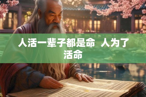 人活一辈子都是命  人为了活命