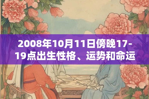 2008年10月11日傍晚17-19点出生性格、运势和命运