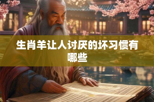 生肖羊让人讨厌的坏习惯有哪些 生肖羊让人讨厌的坏习惯有哪些