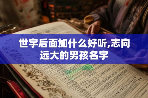 世字后面加什么好听,志向远大的男孩名字