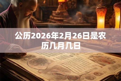 公历2026年2月26日是农历几月几日 公历2026年2月26日是农历几月几日