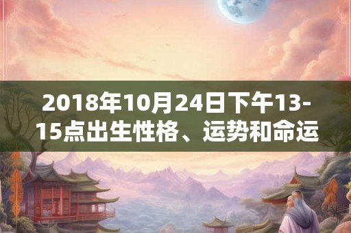 2018年10月24日下午13-15点出生性格、运势和命运 2018年10月24日下午13-15点出生性格、运势和命运