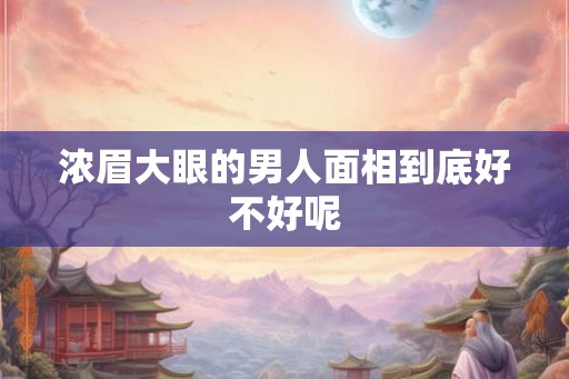 浓眉大眼的男人面相到底好不好呢