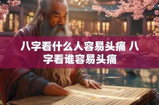 八字看什么人容易头痛 八字看谁容易头痛