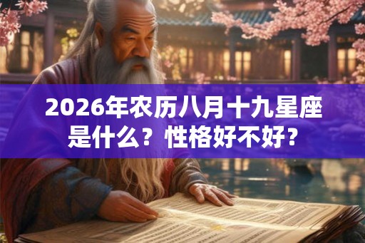 2026年农历八月十九星座是什么?性格好不好? 2026年农历八月十九星座是什么?性格好不好?