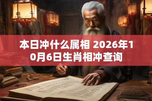 本日冲什么属相 2026年10月6日生肖相冲查询